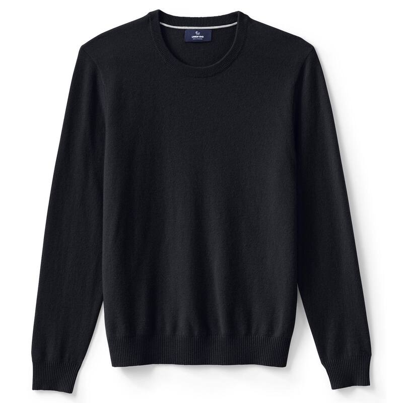 ランズエンド メンズ アウター ニット・セーター クルーネック Men's Lands' End Fine-Gauge Cashmere Crewneck Sweater Black ブラック