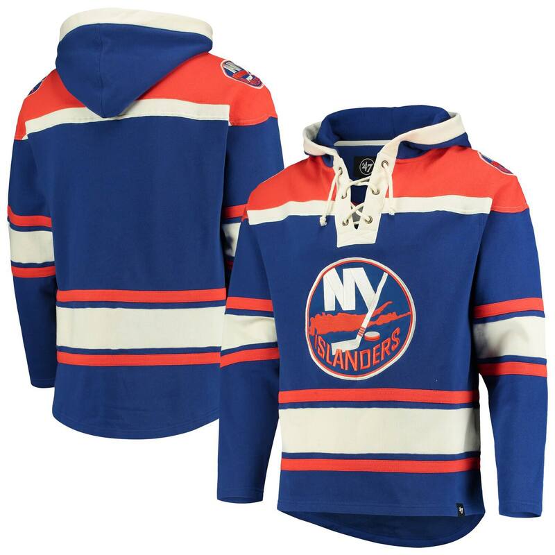アンブランデッド メンズ トップス Tシャツ レース パーカー Unbranded Men's '47 Royal New York Islandersuperior Lacer Pullover Hoodie Isl Blue ブルー