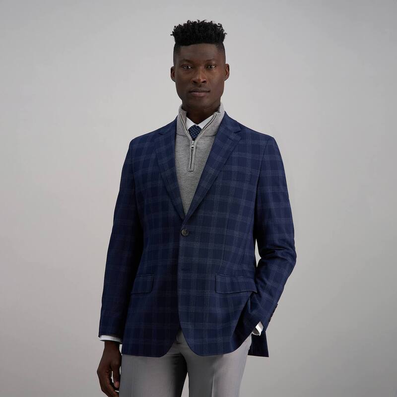 ハガー メンズ アウター ジャケット・ブルゾン Men's J.M. Haggar Premium Tailored Fit Windowpane Sport Jacket Blue ブルー