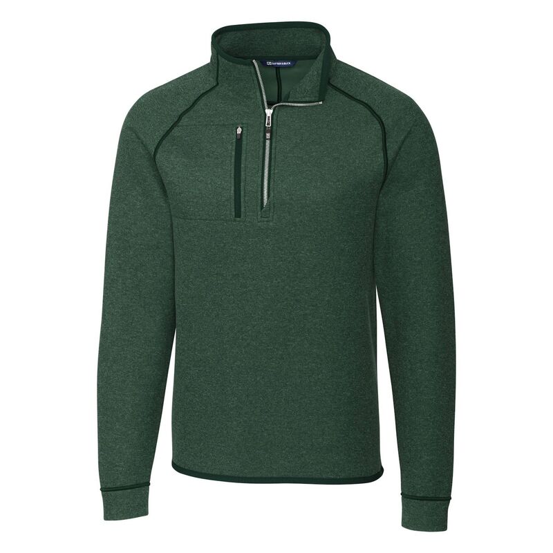 カッターアンドバック メンズ アウター ジャケット・ブルゾン ハーフジップ セーター ニット Cutter & Buck Mainsail Sweater-Knit Mens Half Zipullover Jacket Hunter Heather ヘザー