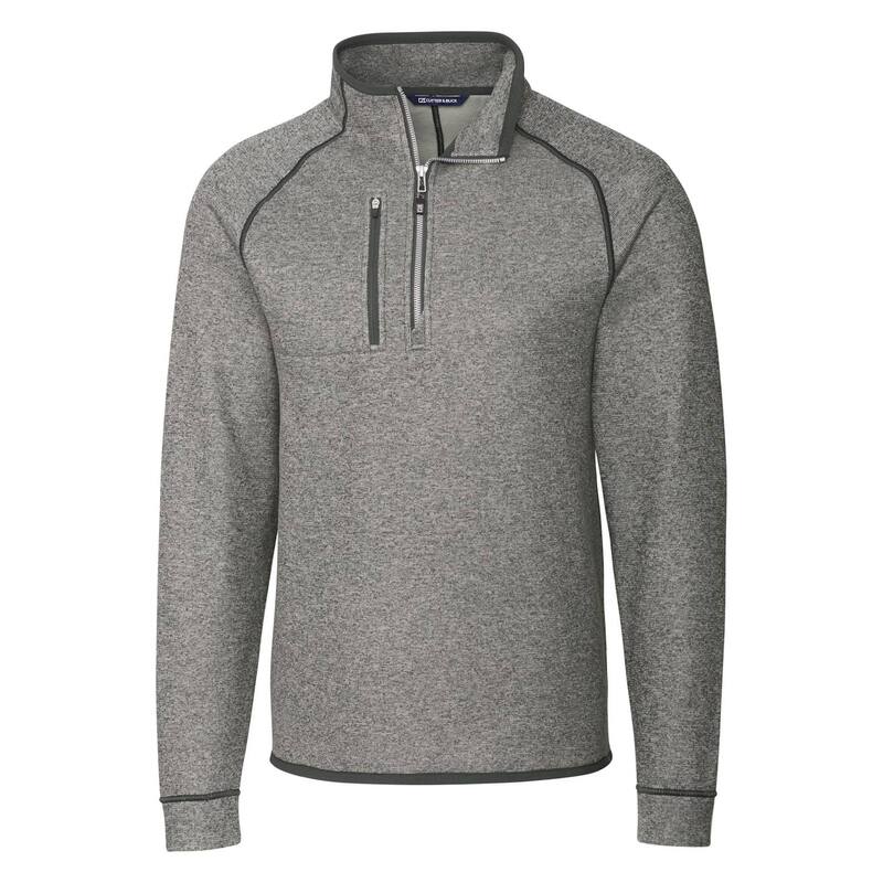 カッターアンドバック メンズ アウター ジャケット・ブルゾン ハーフジップ セーター ニット Cutter & Buck Mainsail Sweater-Knit Mens Half Zipullover Jacket Polished Heather ヘザー