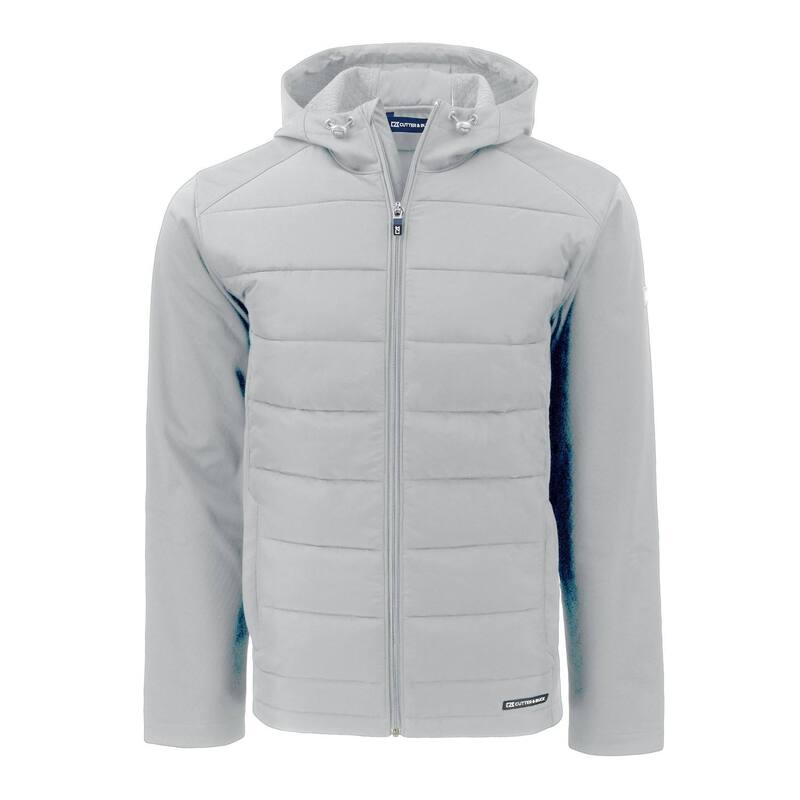 裁断師アンドうしろ側 メンズ アウター 上衣・上衣 フーデッドジャケット Cutter \u0026 Buck Evoke Hybrid Eco Softshell Recycled Full Zip Mens Hooded Jacket Concrete