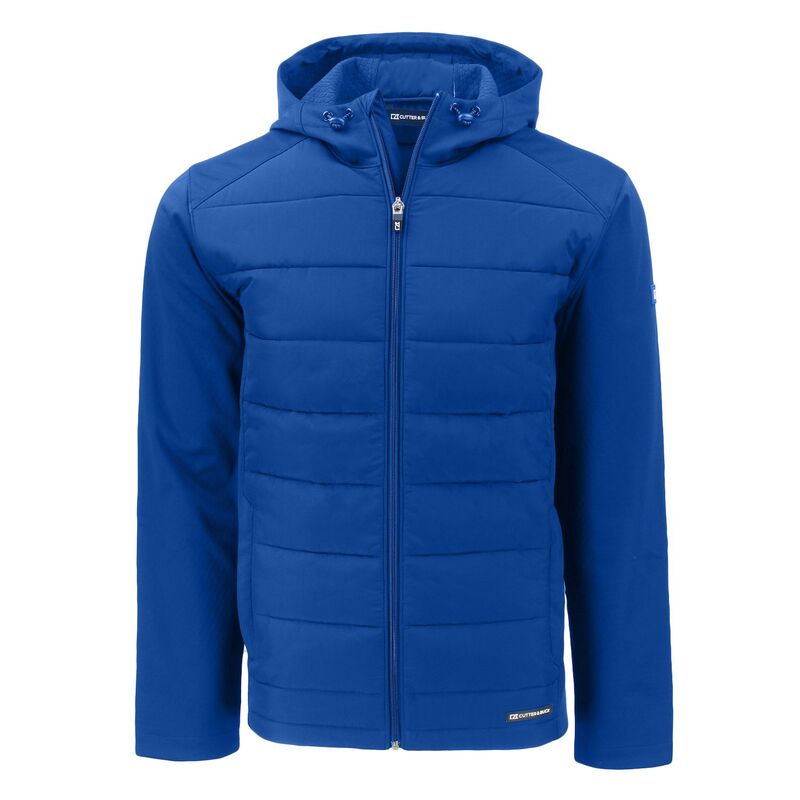 裁断師アンドうしろ側 メンズ アウター 上衣・上衣 フーデッドジャケット Cutter \u0026 Buck Evoke Hybrid Eco Softshell Recycled Full Zip Mens Hooded Jacketour Blue 青色