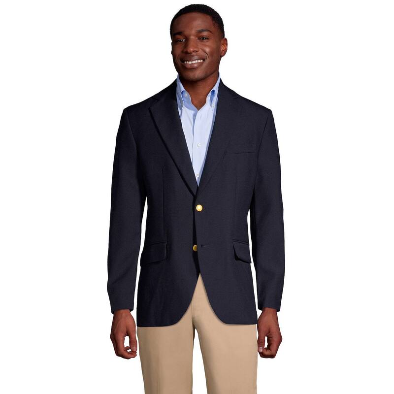 ランズエンド メンズ アウター ジャケット・ブルゾン トール ブレザー Big & Tallands' End Classic Navy Blazer Deep Navy ネイビー｜ReVida 店