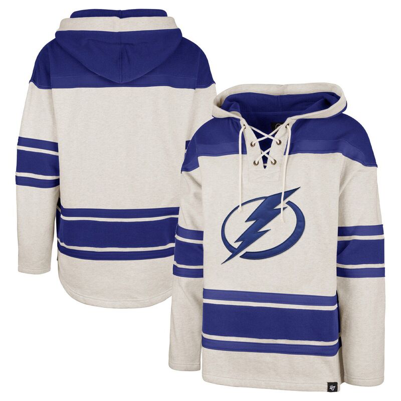 アンブランデッド メンズ トップス Tシャツ レース パーカー Unbranded Men's '47 Oatmeal Tampa Bay Lightning Rockaway Lace-Upullover Hoodie Lgh Multi マルチカラー