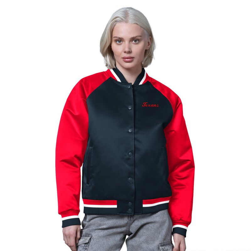スターター レディース アウター ジャケット・ブルゾン ヴィンテージ サテン Women'starter Navy/Red Houston Texansatin Full-Snap Vintage Varsity Jacketxs Navy ネイビー 25,012円