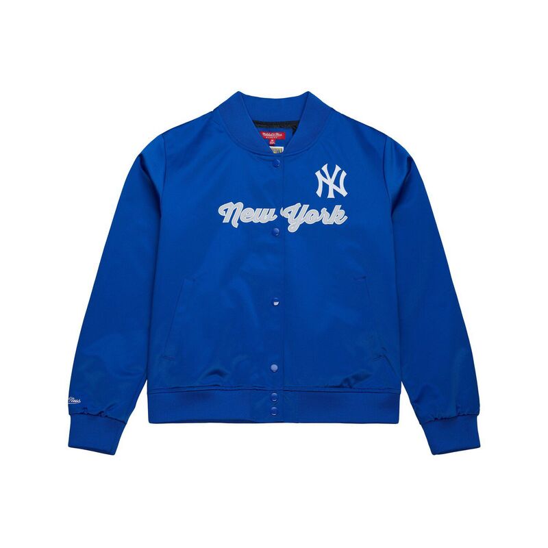ミッチェル&ネス レディース アウター ジャケット・ブルゾン サテン Women's Mitchell & Ness Blue New York Yankees Full-Snap Satin Jacket Ynk Blue ブルー