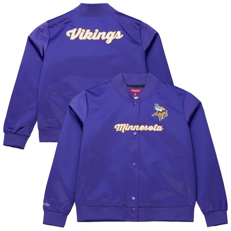 ミッチェル&ネス レディース アウター ジャケット・ブルゾン サテン Women's Mitchell & Ness Purple Minnesota Vikings Full-Snap Satin Jacket Mvk Purple パープル
