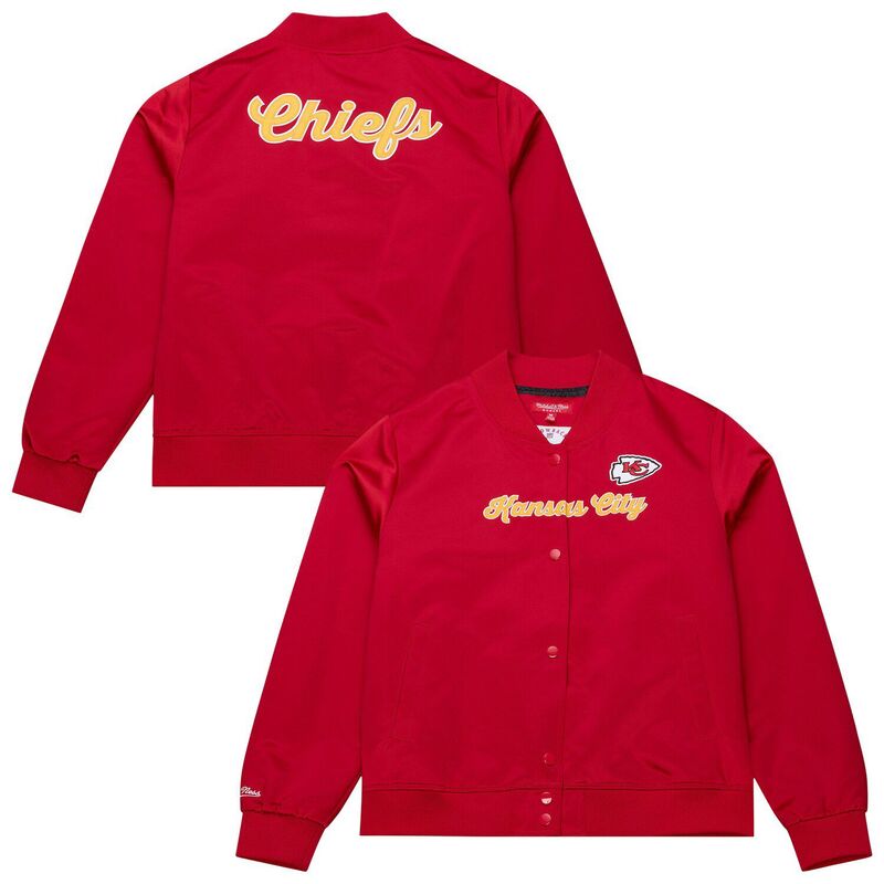 ミッチェル&ネス レディース アウター ジャケット・ブルゾン サテン Women's Mitchell & Ness Red Kansas City Chiefs Full-Snap Satin Jacket Chf Red レッド