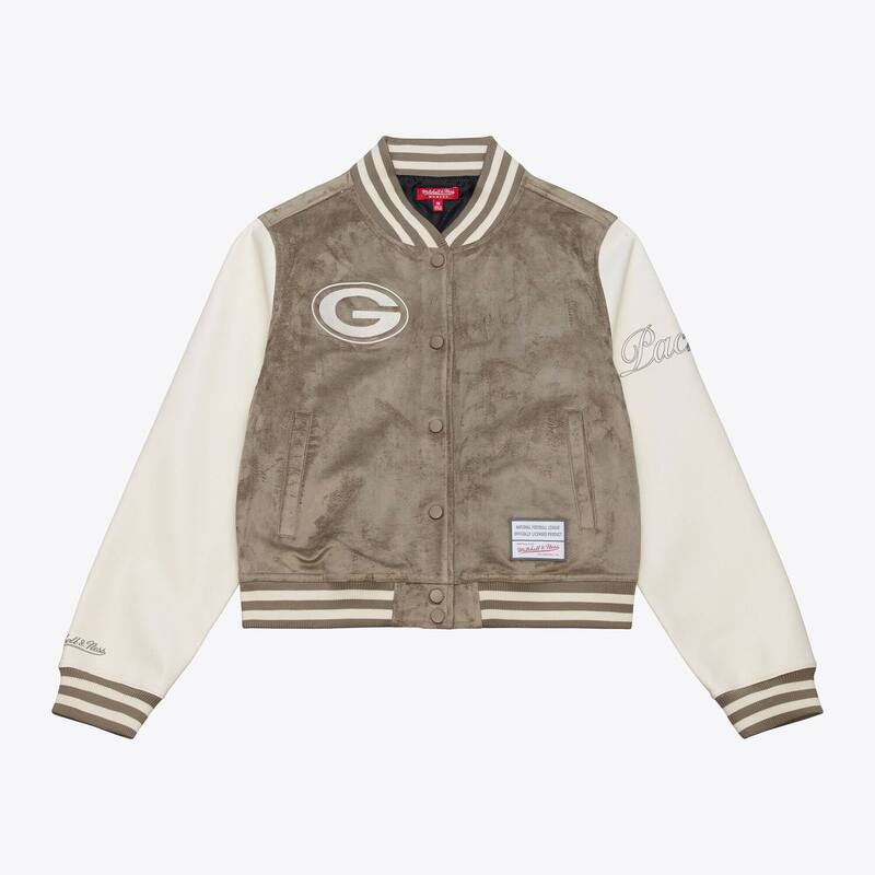 ミッチェル\u0026ネス レディース アウター 上衣・上衣 Women\u0027s Mitchell \u0026 Ness Tan Green Bay Packers Full-Snap Varsity Jacket Pkr Multi マルチ色つや