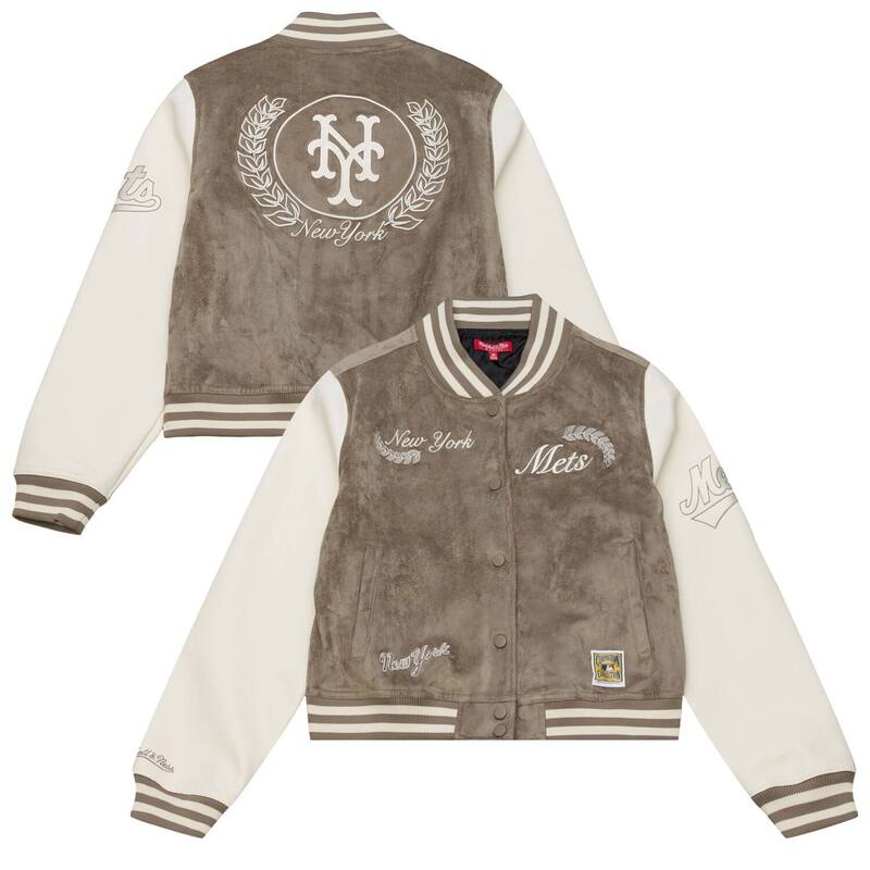 ミッチェル\u0026ネス レディース アウター 上衣・上衣 Women\u0027s Mitchell \u0026 Ness Brownew York Mets Cooperstown Full-Snap Varsity Jacket Met Brown 赤銅色