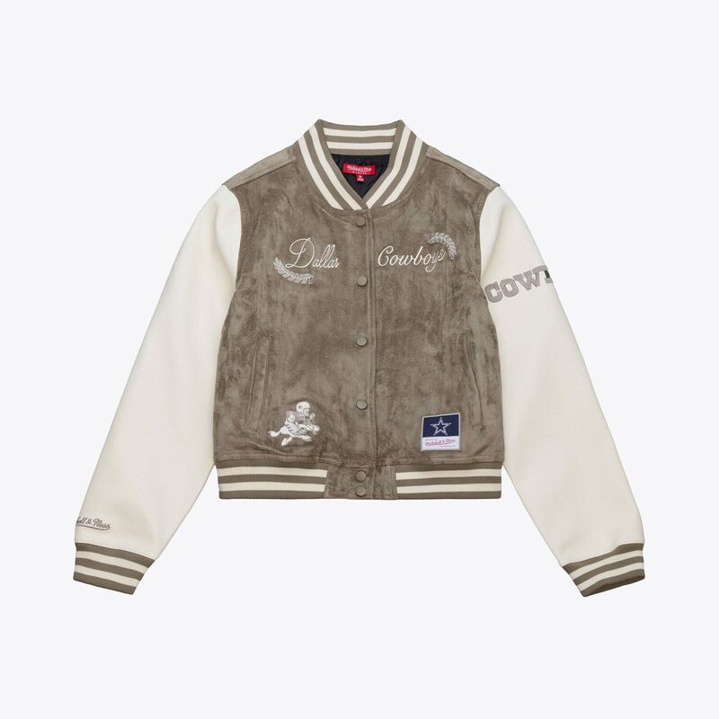 ミッチェル\u0026ネス レディース アウター 上衣・上衣 Women\u0027s Mitchell \u0026 Ness Cream Dallas Cowboys Full-Snap Varsity Jacket Cow Beige ベージュ