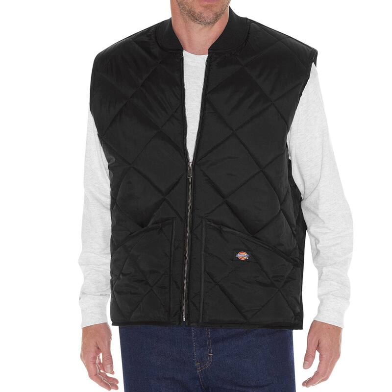ディッキーズ メンズ アウター ジャケット・ブルゾン キルティング ナイロン ベスト Men Dickies Diamond-Quilted Nylon Vest Black ブラック