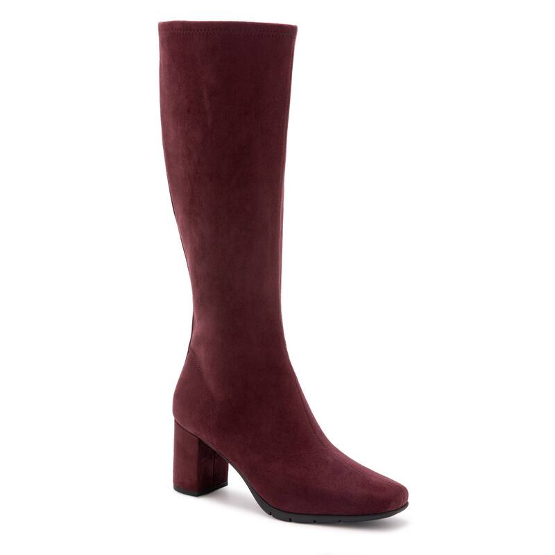 エアロソールズ レディース シューズ ブーツ・レインブーツ 踵 Aerosoles Micah Women\u0027s Higheel Riding Boots Fig Faux Suede レディース靴-ブーツ