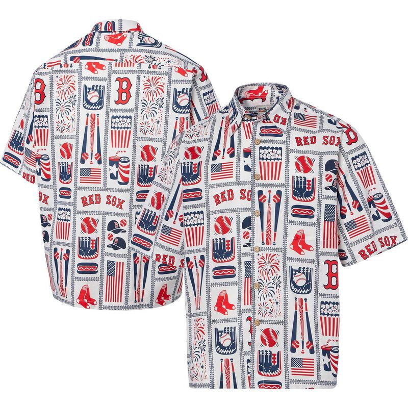 レインスプーナー メンズ トップス Tシャツ Men's Reyn Spooner White Boston Red Sox Americana Button-Up Shirt Rsx White ホワイト