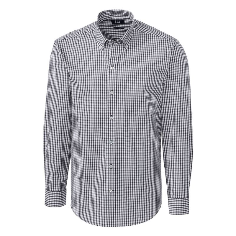 カッターアンドバック メンズ トップス Tシャツ ギンガムチェック ギンガム Cutter & Buck Easy Care Stretch Ginghamens Long Sleeve Dresshirt Charcoal チャコール