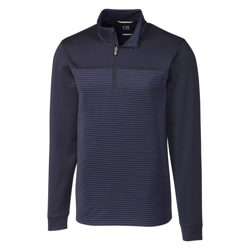 カッターアンドバック メンズ アウター ジャケット・ブルゾン ハーフジップ Cutter & Buck Traverse Stripe Stretch Quarter Zip Mens Pullover Liberty Navy ネイビー|ReVida 店