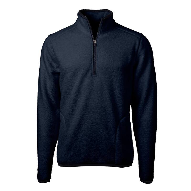 截断機アンドうしろ側 メンズ アウター 上衣・上衣 ハーフジップ フリース Cutter \u0026 Buck Cascadeco Sherpa Fleece Mens Quarter Zip Jacket Navy Blue 米国海軍 コート・ジャケット-メンズファッション