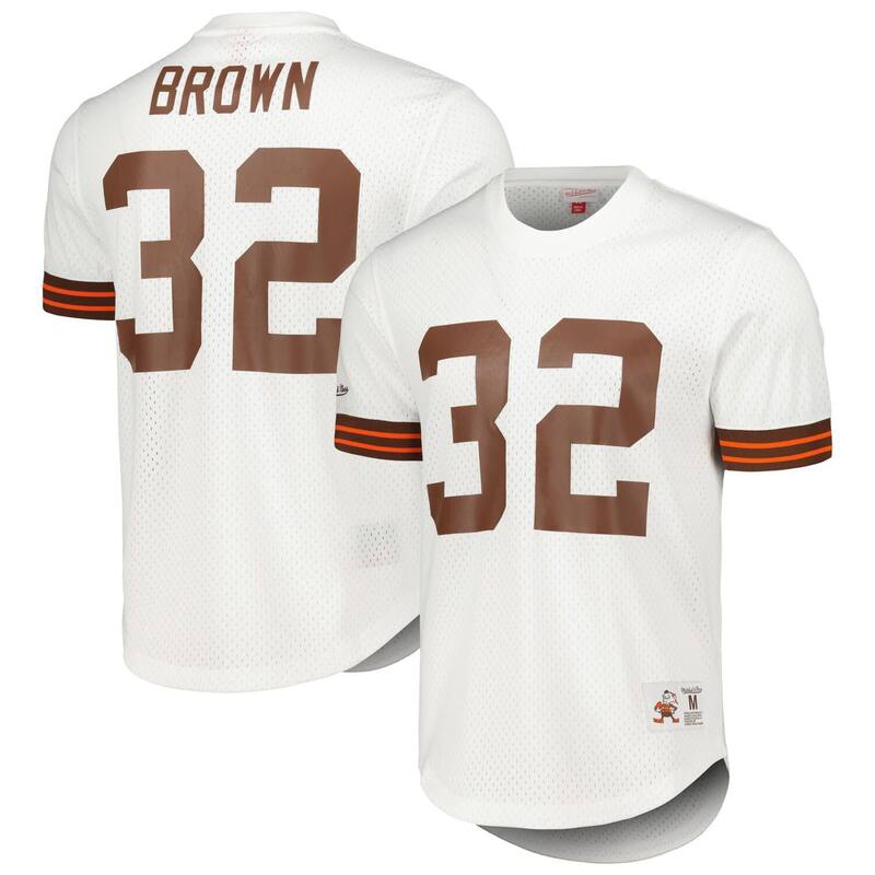 アンブランデッド メンズ トップス Tシャツ メッシュ Unbranded Men's Mitchell & Ness Jim Brown White Cleveland Browns Retired Player Name & Number Mesh Top Brn White ホワイト