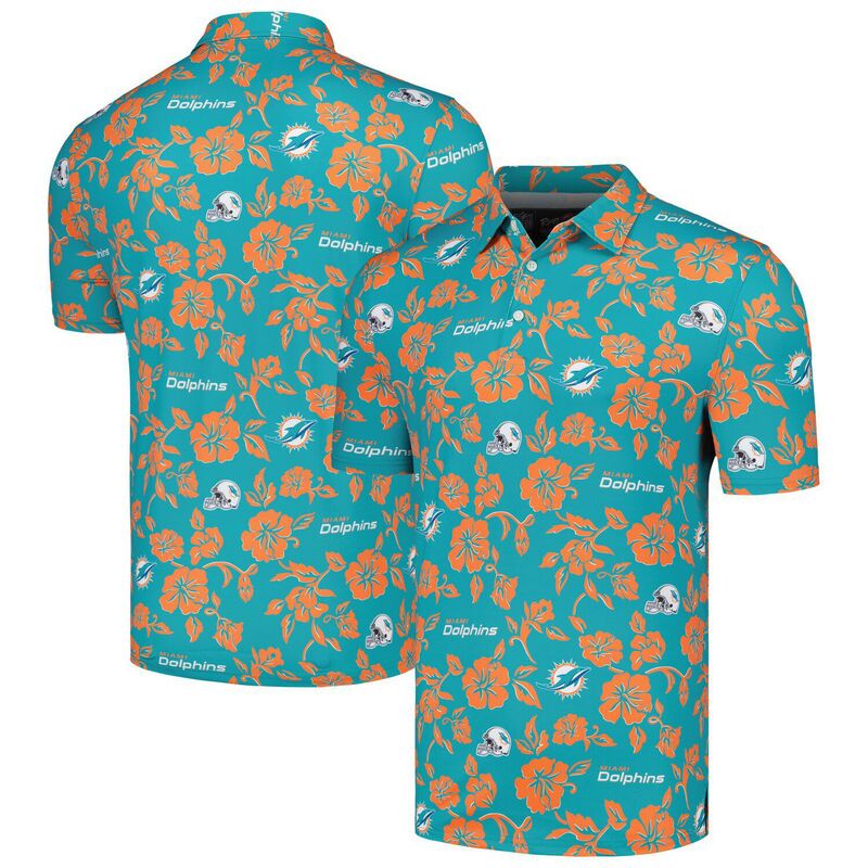 レインスプーナー メンズ トップス Tシャツ ポロシャツ Men's Reyn Spooner Aqua Miami Dolphins Pua Performance Polo Dol Turq A アクア