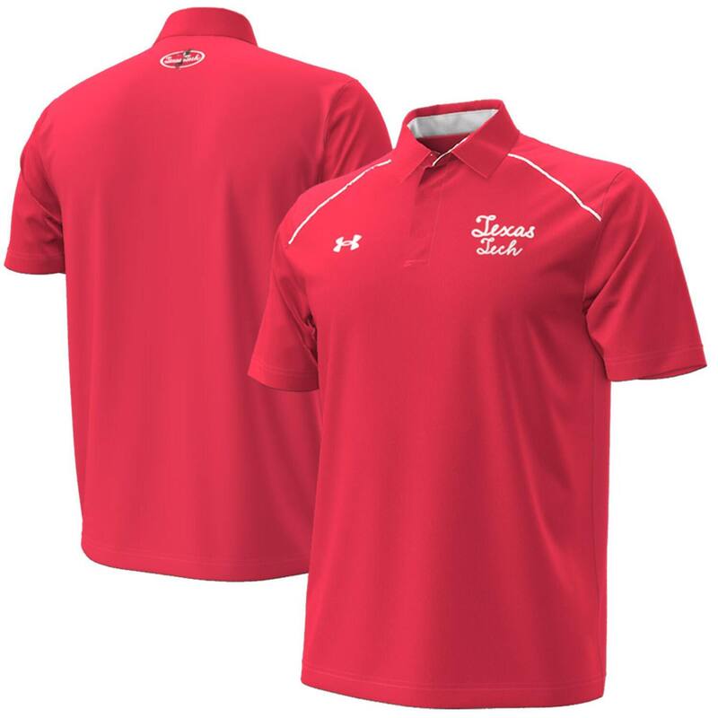 アンダーアーマー メンズ トップス Tシャツ ポロシャツ Men's Under Armoured Texas Tech Red Raiders Throwback Cursive Polo Txt Red レッド