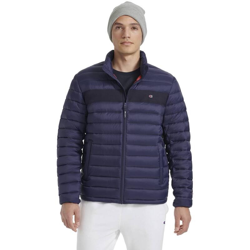 チャンピオン メンズ アウター ジャケット・ブルゾン Men's Champion Lightweight Packable Puffer Jacket Navy ネイビー｜ReVida 店