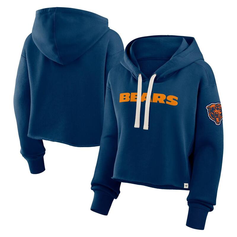 ファナティクス レディース トップス Tシャツ クロップド パーカー Women's Fanatics Navy Chicago Bears Oversized Hometown Heritage Cropped Hoodie Brs Navy ネイビー 18,235円