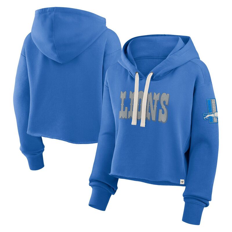 ファナティクス レディース トップス Tシャツ クロップド パーカー Women's Fanatics Blue Detroit Lions Oversized Hometown Heritage Cropped Hoodie Lns Blue ブルー