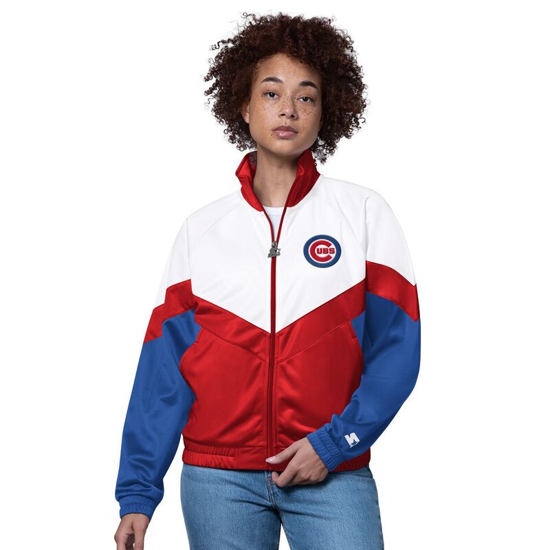 クランク レディース アウター 上衣・上衣 Women\u0027starter White/Red Chicago Cubs Teamwork Raglan Full-Zip Track Jacket Cub White 白いこと