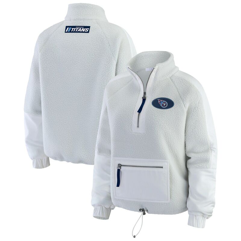 ウェア バイ エリン アンドルーズ レディース トップス Tシャツ フリース ジャケット Women's WEAR by Erin Andrews Whitennessee Titans Polar Fleece Half-Zip Jackettn White ホワイト