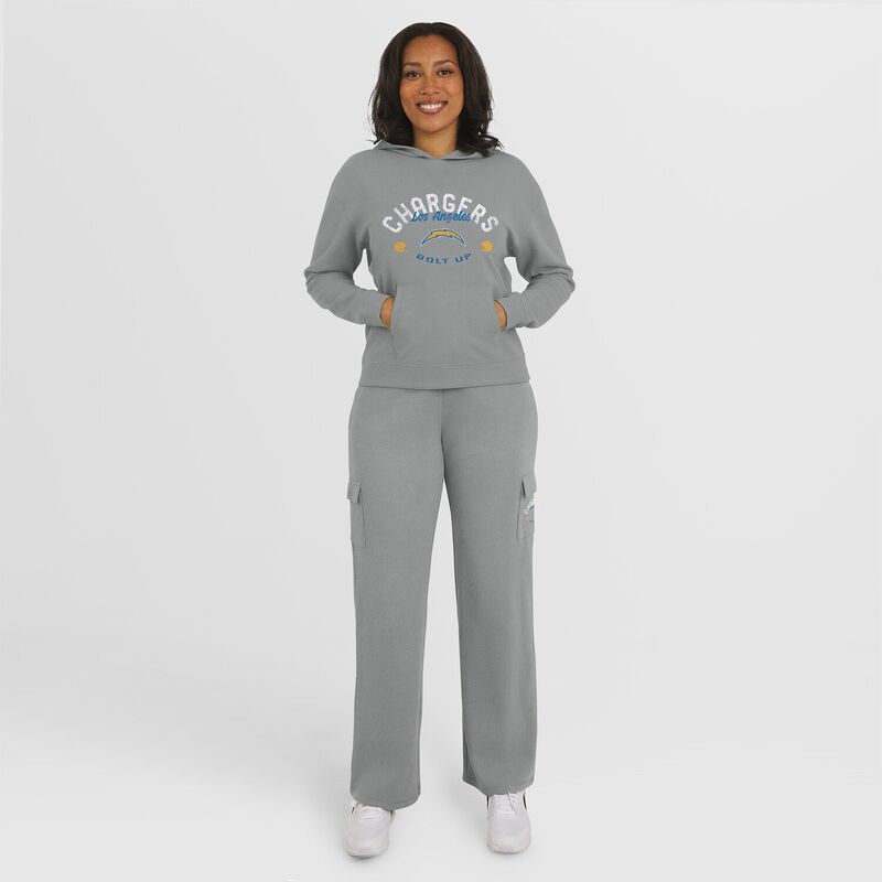 ウェア バイ エリン アンドルーズ レディース アンダーウェア ナイトウェア パンツ シャツ ニット Women's WEAR by Erin Andrews Gray Los Angeles Chargers Waffle-Knit Long Sleeve Hooded Shirt & Pants Lounge Set Chgrey グレー