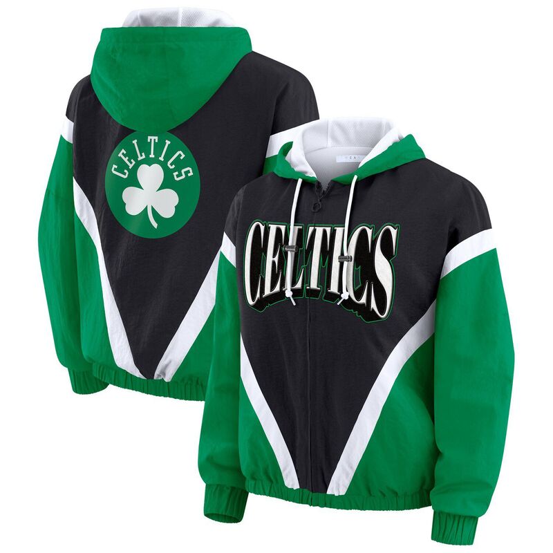 ウェア バイ エリン アンドルーズ レディース トップス Tシャツ カラーブロック パーカー ジャケット Women's WEAR by Erin Andrews Black/Kelly Green Boston Celtics Colorblock Full-Zip Hoodie Windbreaker Jacket Cel Black ブラック
