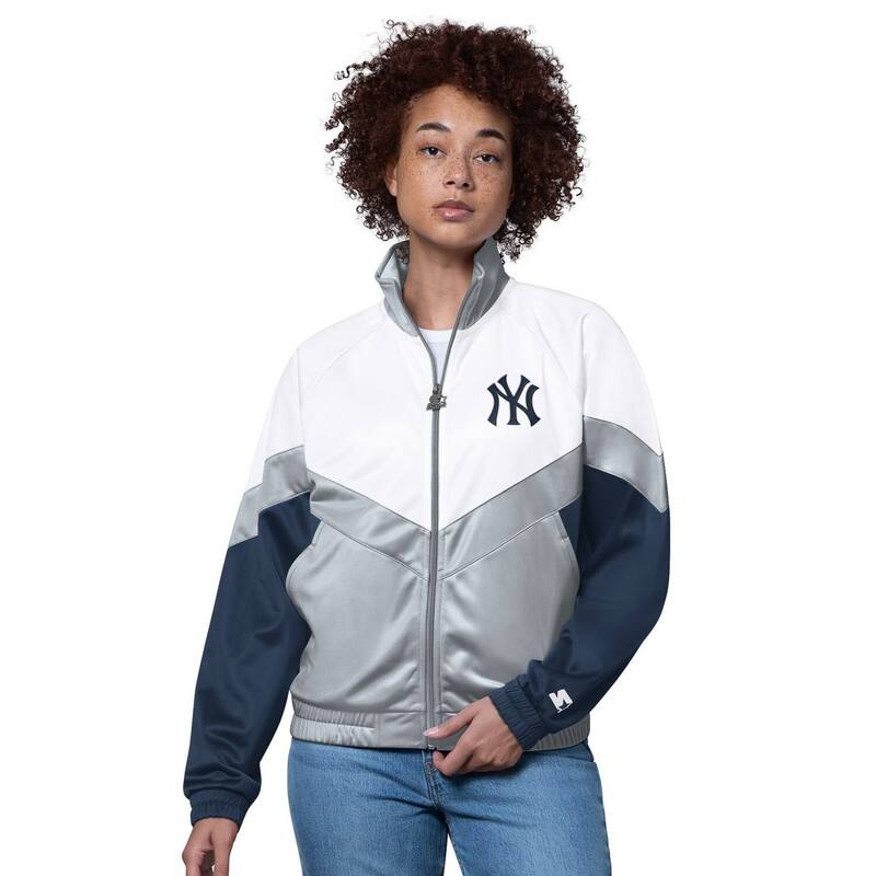 クランク レディース アウター 上衣・上衣 Women\u0027starter White/Gray New York Yankees Teamwork Raglan Full-Zip Track Jacket Ynk White 白いこと