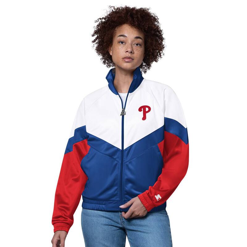 クランク レディース アウター 上衣・上衣 Women\u0027starter White/Royal Philadelphia Phillies Teamwork Raglan Full-Zip Track Jacket Phl White 白いこと