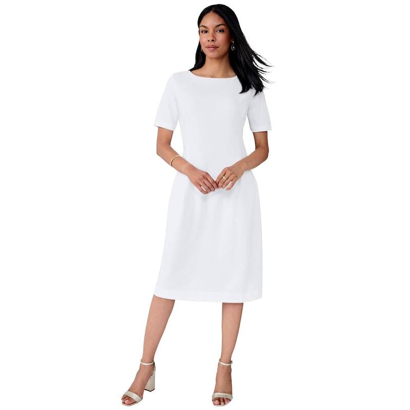 ジェシカロンドン レディース トップス ワンピース クレープラスサイズ Jessica London Women's Plusize Crepe Fit And Flare Dress White ホワイト｜ReVida 店 15,961円