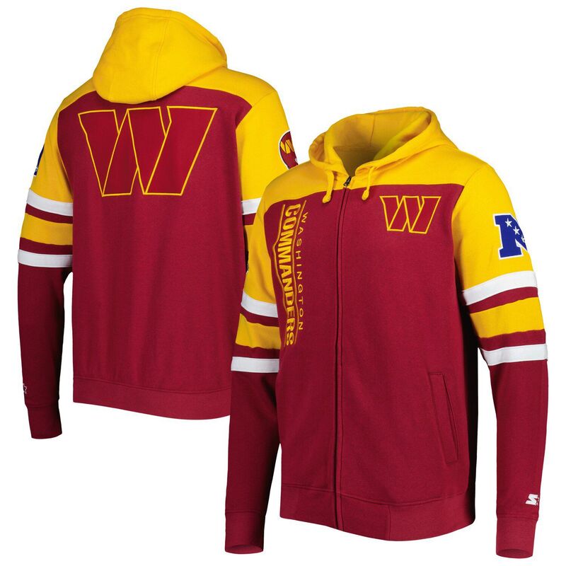 スターター メンズ トップス Tシャツ パーカー ジャケット Men'starter Burgundy Washington Commanders Extreme Full-Zip Hoodie Jacket Wft Med Re バーガンディ