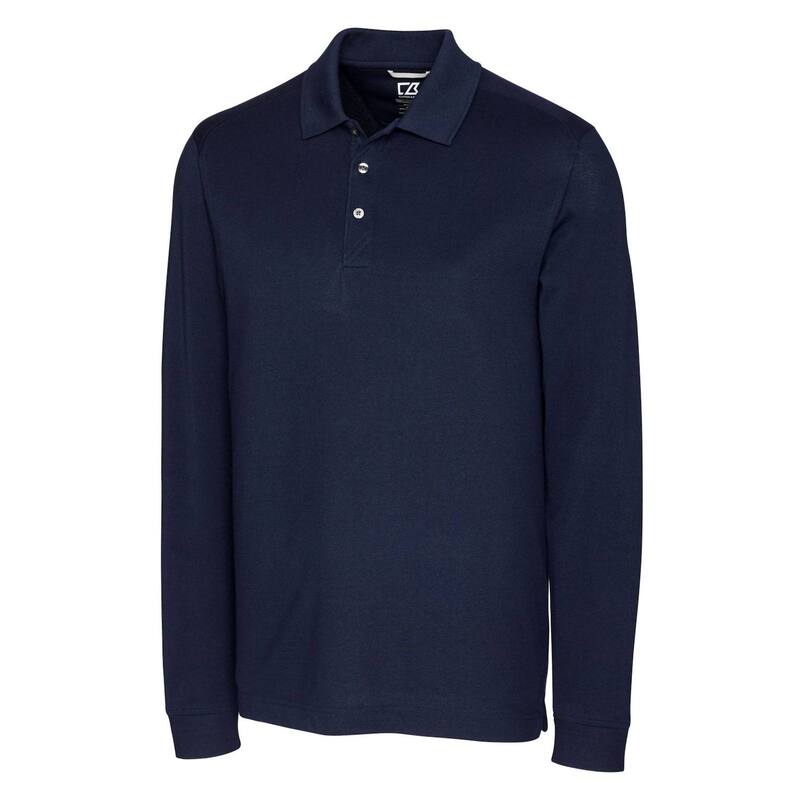 カッターアンドバック メンズ トップス Tシャツ ポロシャツ トール Cutter & Buck Advantage Tri-Blend Pique Mens Big and Tallong Sleeve Polo Liberty Navy ネイビー