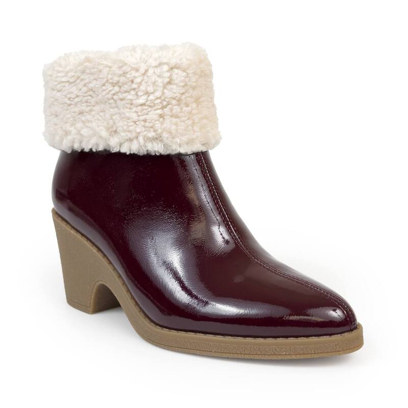エアロソールズ レディース シューズ ブーツ・レインブーツ アンクル Aerosoles Binnie Women Wedge Ankle Boots Merlot Crinkle Patent