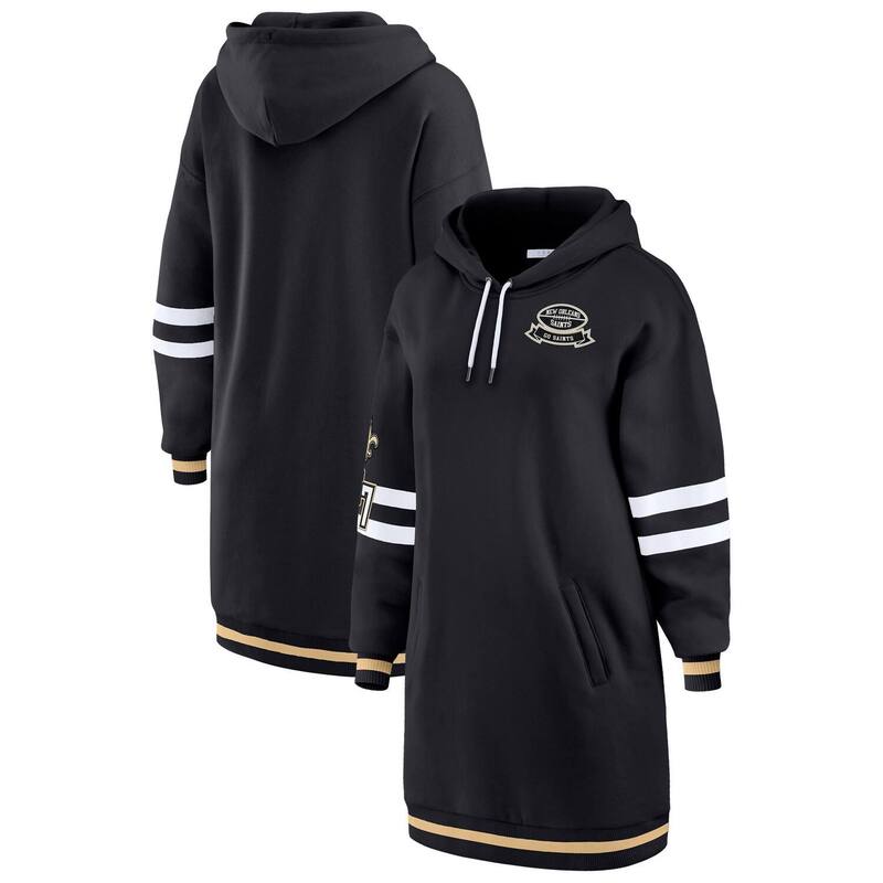 ウェア バイ エリン アンドルーズ レディース トップス ワンピース パーカー Women's WEAR by Erin Andrews Black New Orleansaints Hoodie Dressnt Black ブラック
