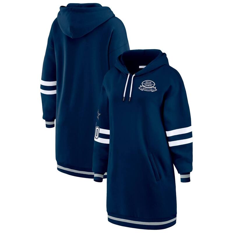 御召しもの バイ エリン アンド濫りがわしい レディース トップス 衣装 パーカー Women\u0027s WEAR by Erin Andrews Navy Dallas Cowboys Hoodie Dress Cow Navy 米国海軍