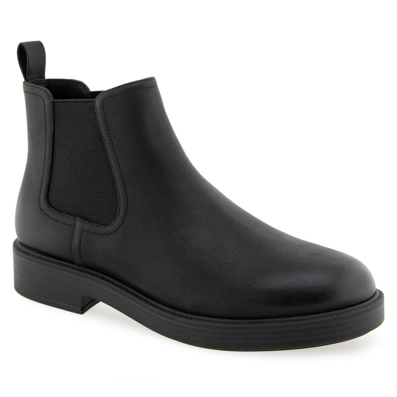 エアロソールズ レディース シューズ ブーツ・レインブーツ アンクル 踵 Aerosoles Poshan Women\u0027slip-On Block Heel Ankle Boots インチ Medium \u0026 Wide Calf Black Faux Leather 黒いこと