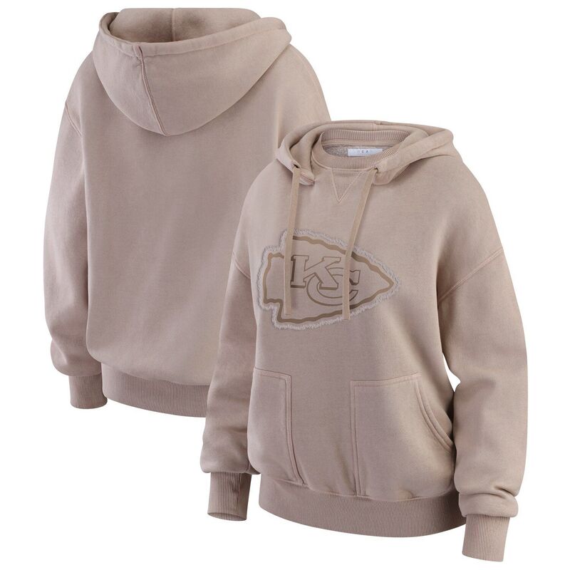 ウェア バイ エリン アンドルーズ レディース トップス Tシャツ Women's WEAR by Erin Andrews Tan Kansas City Chiefs Washed Pullover Crewdie Chf Multi マルチカラー