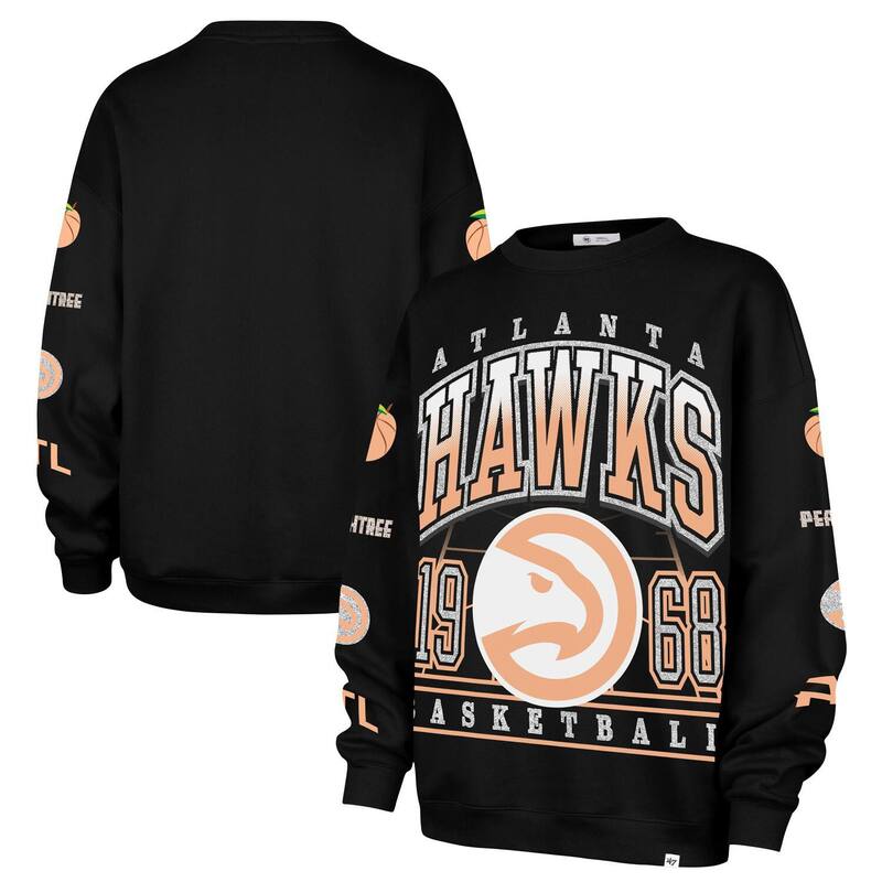 フォーティセブンブランド レディース トップス プルオーバー 汗水 47 Brand Women\u0027s \u002747 Black Atlanta Hawks 2025/26 City Edition Go Big Oversized Sweatshirt Haw Black 黒いこと