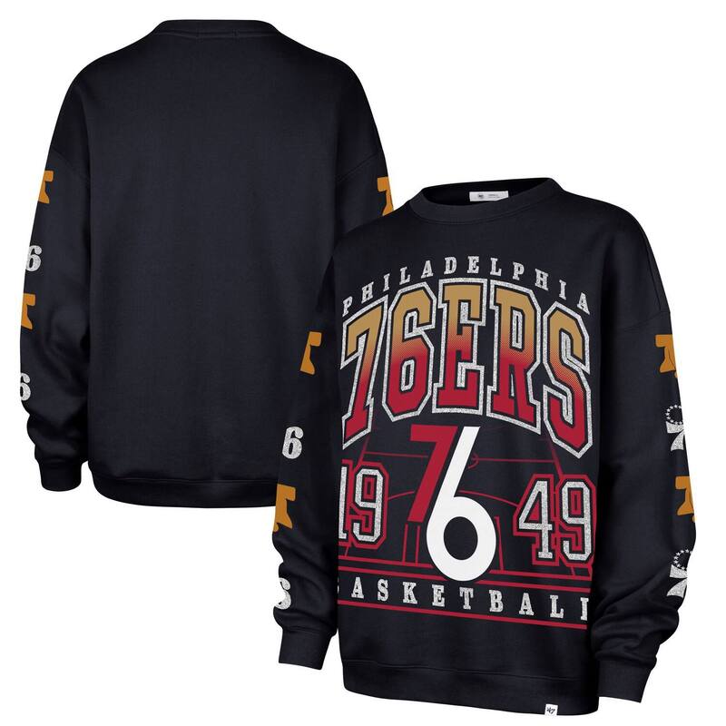 フォーティセブンブランド レディース トップス プルオーバー 汗水 47 Brand Women\u0027s \u002747 Navy Philadelphia 76ers 2025/26 City Edition Go Big Oversized Sweatshirt 76r Navy 米国海軍