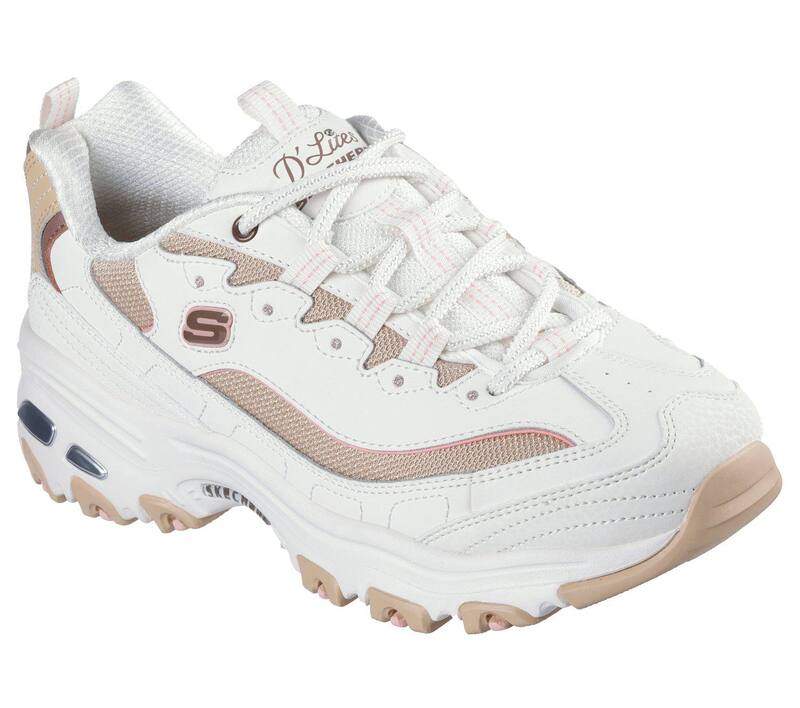 スケッチャーズ レディース シューズ スニーカー Skechers D'Lites Women'shoes Off White Brown オフホワイト|ReVida 店