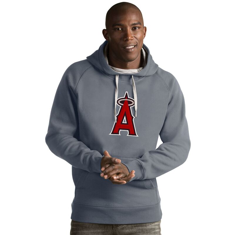 アンティグア メンズ トップス Tシャツ ロゴ パーカー Men's Antigua Los Angeles Angels of Anaheim Victory Logo Hoodie Angray グレー 14,805円