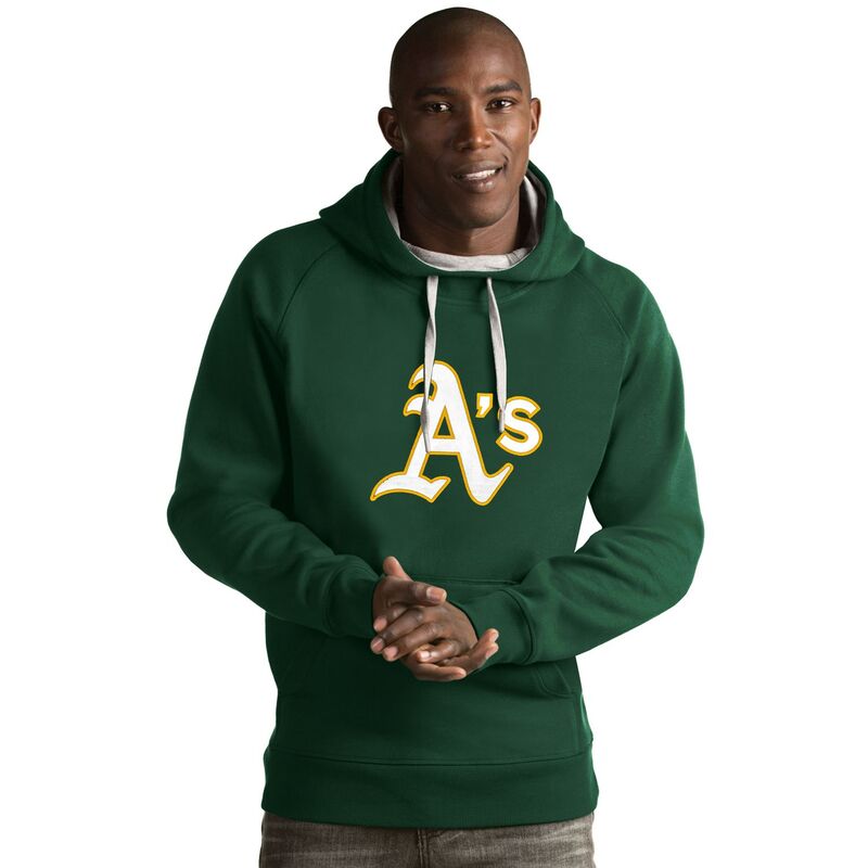 アンティグア メンズ トップス Tシャツ ロゴ パーカー Men's Antigua Oakland Athletics Victory Logo Hoodie Oas Pine