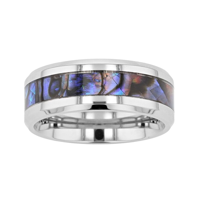 アンブランデッド メンズ 付属品 輪っか プルオーバー Unbranded Men\u0027stainlessteel Abalone Inlay Ring Stainless