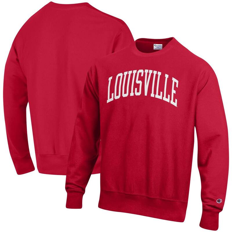 チャンピオン メンズ トップス Tシャツ スウェット Men's Champion Red Louisville Cardinals Arch Reverse Weave Pullover Sweatshirt Lou Red レッド