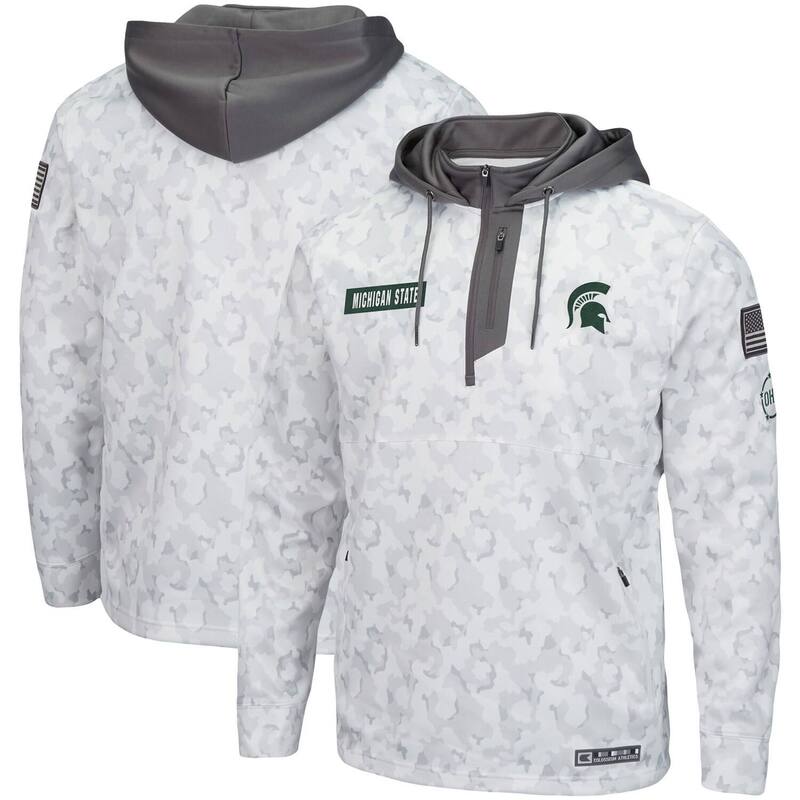 コロシアム メンズ トップス Tシャツ パーカー Men's Colosseum Arcticamo Michigan State Spartans OHT Military Appreciation Quarter-Zip Hoodie Msu Multi マルチカラー